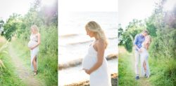 gravidfotografering i mjuk kvällssol